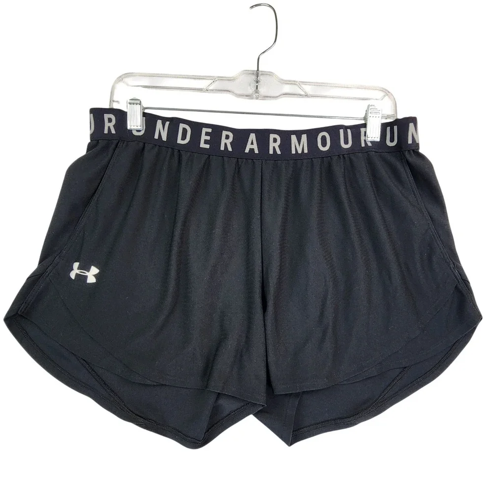 Under Armour Large Black Play Up 3.0 Shorts HeatGear Running Gym Workout